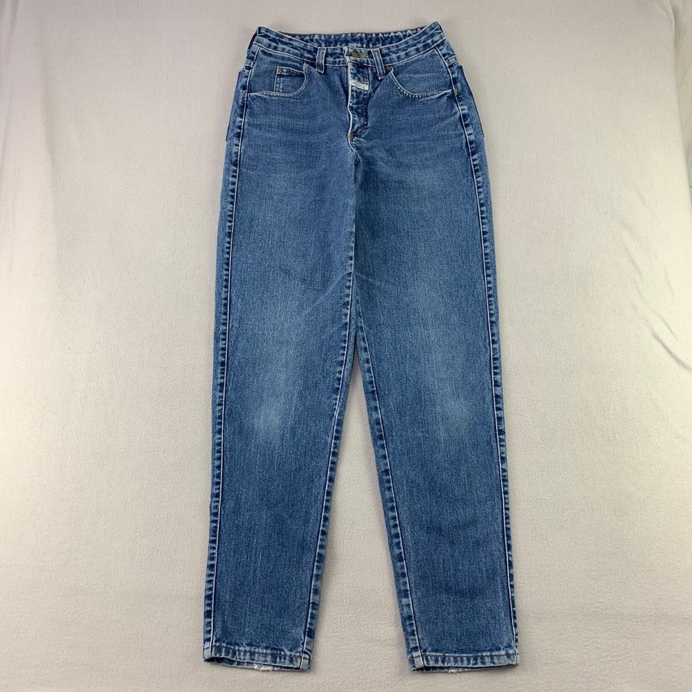 Marithe Francois Girbaud Jeans Women 9/10 Blue High Rise Tapered Leg Long Inseam